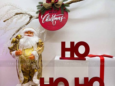 Bảng treo cửa giáng sinh lá PE dáng trái châu [2 Size - 3 màu] X-BTRC-40